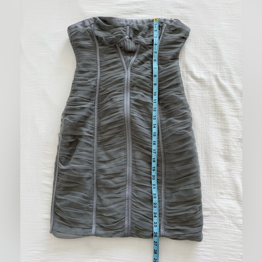 BCBGMAXAZRIA gray tulle mini bodycon corset dress - Picture 7 of 9